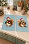 Winter Squirrel Wreath: Squirrel and Wreath Turquoise-Patterned Decorative 2-Piece Kitchen Towel Set 35x55 - 3