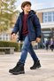 GT-1044 Anatomical Water-Resistant Black Mesh Boys' Outdoor Boots