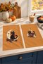 Moonlit Cat: Cat and Moon Mustard Yellow Patterned Fall Decorative 2-Piece Kitchen Towel Set, 35x55 cm - 5