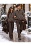 Unisex Striped Polo Collar Knit Sweater Pair, 2-Piece Set