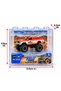 1:64 Scale Mini RC Monster Truck Toy, 2.4GHz Remote Control Off Road Pickup Racing Car with Big Wheels, Orange and White Mini Rally Truck with Transparent Storage Case, Kids Toy Age 6+ - 4