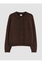 Two Mt Shop Quality Lcw Kids Brown Oval Collar Girls' Knitwear Cardigan