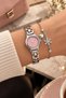 Women's Pink-Dial Silver-Tone Wristwatch and Snowflake Bracelet 2-Piece Set - 2
