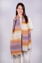 Handwoven Wool Shawl 65 x 205 cm - Orange - Lilac - 2