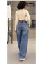 Women's High-Leg, Wide-Leg Distressed Washed Jeans — Relaxed Fit Casual Denim - 5