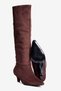 Women's Suede Boots, Pointed Toe, Short, Stiletto Heel, Saskia, Brown - 5