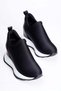 Women's Stretch Sneakers with Hidden Heels and Thick Soles by Tulea, Black