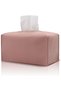 Modern PU Leather Rectangular Tissue Box Cover (Pink, Large)