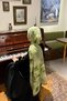 Green Rose Pattern Hebei Silk Shawl - 2