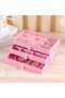 Three-Tiered Jewelry and Cosmetics Organizer with Drawers, Pink