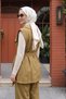 Shawl Collar Vest and Pants Two-Piece Set 14487 Olive Green - 3