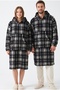 MBEY Black Checked Wellsoft Wearable Blanket with Hood - Unisex Cozy TV Blanket, 1 PIECE - ONE SIZE