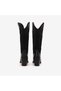 Women's Suede Leather Embroidered Pointed Toe Thermal-Sole 6.5 cm Heel Cowboy Boots 8605XG - 4