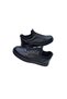 MEN'S STRETCH LEATHER SHOES WITH RUBBER LACES, BLACK, WITH STRETCH FABRIC LINING AND STITCHED RUBBER SOLE, CASUAL SHOES - 4