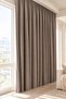 Premium Ultra Taupe Color Blackout Satin Drapery Curtain, No Pleats, Ready for Use with a Curtain Rail, Light-Blocking - 3
