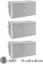 (3 Pcs) Gray Striped Zippered Maxi Size Bag Pillow-Quilt-Clothes Organizer 75*40*40 cm