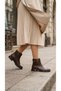 Liva Women's Black Zip-Up Boots with Belt Detail - Brown Leather - 4