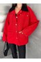 Women's Velvet-Collar Gabardine Relaxed-Fit Four-Pocket Jacket - 3