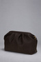 Brown Knitted-Textured Draped Clutch Evening Bag for Women – Adjustable Long Strap, with Gold Accessory Detail - 2