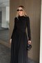 Black Padded Shoulder Dress - 2996 - 3