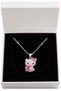 Pink Stone Teddy Bear Print Steel Necklace with Box and Pouch—Gift for Your Sweetheart, Gift for a Woman, Gift for a Girlfriend, Birthday Gift - 3