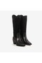 Women's Suede Leather Embroidered Pointed Toe Thermal-Sole 6.5 cm Heel Cowboy Boots 8605XG - 3