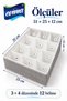 12-Compartment Drawer and Cabinet Organizer – Gray Striped, 31 × 25 × 12 cm - 2