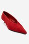 VELOUR Red Suede Genuine Leather Women's Low-Heeled Shoes - 6