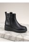 Kemal Aygün-Mammamia Mammora Women's Black Genuine Leather Zip-Up Boots - 2