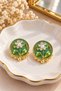 Vintage-Style Women's Earrings with Floral Details and Pearls - 2