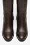 Women's Genuine Leather Knee-High Boots with Back Zipper and Heels - Brown - 4