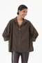 Brown Italian 100% Cotton Velvet Oversized Velvet Blouse with Button Accents, Sizes 40–44