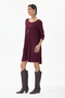 Burgundy Italian Knit Dress with Necklace Accent, Sizes 38–44 - 2