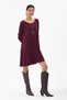 Burgundy Italian Knit Dress with Necklace Accent, Sizes 38–44 - 3