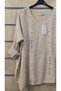 Italian Sweater with Gold-Embellished Stone Details - 3