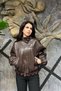 Soft Faux Leather Bomber Jacket with Lace Hem SUN647