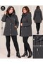 Women's Gray Melton Coat, Plus Size - 3