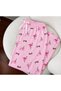 Women's Pink Cotton Pajama Bottoms with Flamingo Print