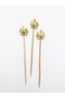 Gold Leaf-Shaped Long Toothpicks, 10 Pieces, 16 CM - 2