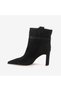 Hawen Angels Women's Suede Leather Gold Ring-Buckled Pointed Toe 8.5 cm Heeled Boots 28582 - 2