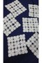 6 crocheted checkered napkins, each 17 x 17, made from Cotton yarn