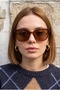 Bianca Cat-Eye Brown Ultra Lightweight Women's Sunglasses with UV400 Protection - 3