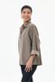 Italian Vizon 100% Cotton Velvet Oversized Velvet Blouse with Button Accents, Sizes 40–44 - 3