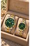 Steel Strap Yellow-Silver Steel Strap, Green Dial, Loved One, Pair, Watches in Separate Boxes + Bracelet.
