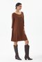 Terracotta Color Italian-Style Necklace-Adorned Knit Dress, Sizes 38–44 - 4