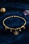 Gold-Toned Rice-Shaped YSX Stone-Inlaid Eye-Shaped Charm Bracelet - 2