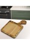 Square-Shaped Natural Wood Serving and Presentation Plate with Marble Design, Model 16 - 4
