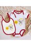 BK Kids "No Worries, My Aunt Will Take Care of It" Red Baby Bodysuit and Bib Gift Set-1 - 2