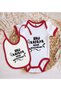 BK Kids "Hau Kafaya" Design Red Baby Bodysuit and Bib Gift Set-1 - 2