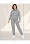 Women's Gray 3-Ply Sweatsuit Set with Side Pockets, Super Soft with Fleece-Lined Insulation - 5